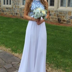 White Embroidered Prom Dress